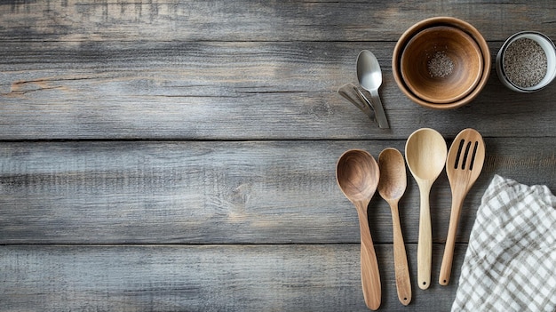 Кухонные принадлежности на столе